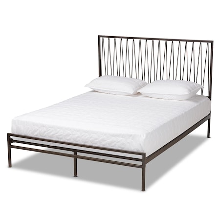 Baxton Studio Jeanette Modern and Contemporary Black Finished Metal Full Size Platform Bed 176-10991-Zoro
